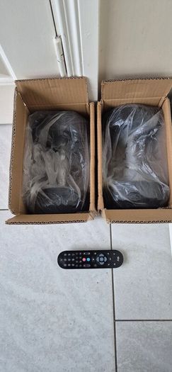 two brand new sets of rubber coated dumbbells 2x12.5kg  2x10kg