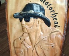 Beautiful Large Handcrafted Woodcarving Ian Lemmy Kilmister, Motorhead