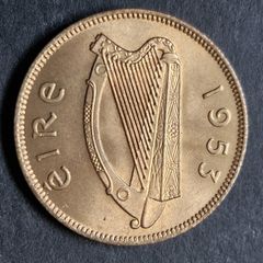 Ireland Excellent 1953 Half Penny Coin