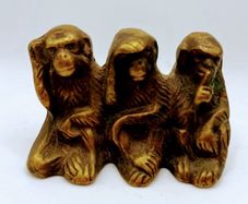 vintage Brass 3 Miniature Wise Monkeys