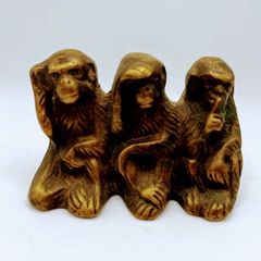 vintage Brass 3 Miniature Wise Monkeys