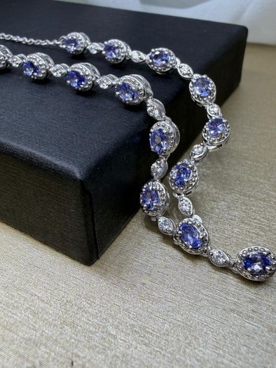 Tanzanite and Natural Zircon Necklace