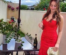 ROYAL QUEEN USA Collection Red Debutante Dress Sz 6 (Fit 8 UK) - Rrp 280 (New)