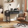 Computer Office Desk for Small Space with Fabric Drawers, Home Office Desk for Bedroom with Side Pocket and Hook 31 Inch Kids Desks, Writing Desks, Study Table and Work Table, Black Image 2