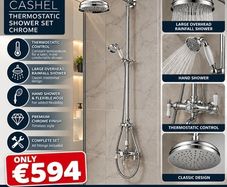 Cashel Thermostatic Shower valve set chrome