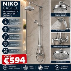 Cashel Thermostatic Shower valve set chrome
