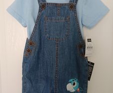 NEW Baby Boy Short Dungaree Set Age 6-9 months