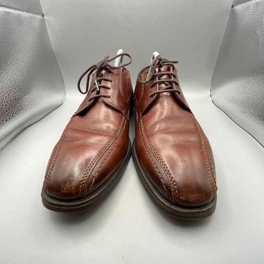Ecco Melbourne Derby Shoes - Size UK 8.5 - Brown Leather