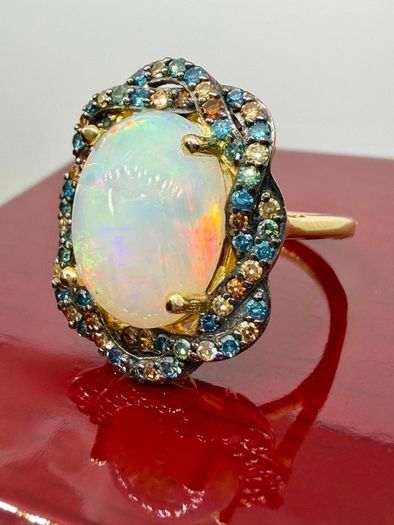 Diamond  Halo Statement Ring