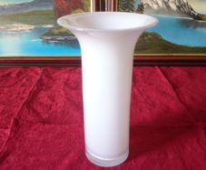 Large 10.5 Inches Tall Milky White Glass Vase