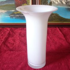 Large 10.5 Inches Tall Milky White Glass Vase