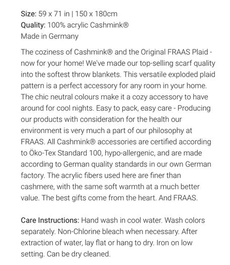 FRAAS Cashmink Plaid Woven Throw