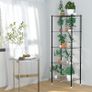 5 Tier Shelving Unit, VOONEEN Metal Shelving Unit Free Standing Small Storage Rack with 4 Hooks, Wire Organisation Racking Shelves for For Pantry Kitchen Bathroom Office,45x30x120 CM (BLACK 5TIER) Image 3