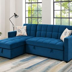 Kris Black Sofa Bed, Reversible Chaise & Storage