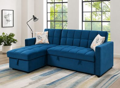 Kris Black Sofa Bed, Reversible Chaise & Storage