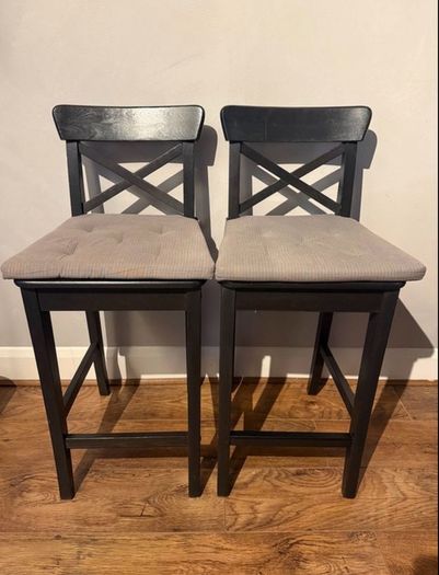 Black Stools with comfy backrest