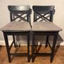 2 x Ikea Stools with comfy backrest and soft pad Image 2