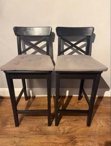 Black Stools with comfy backrest