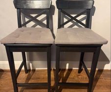Black Stools with comfy backrest