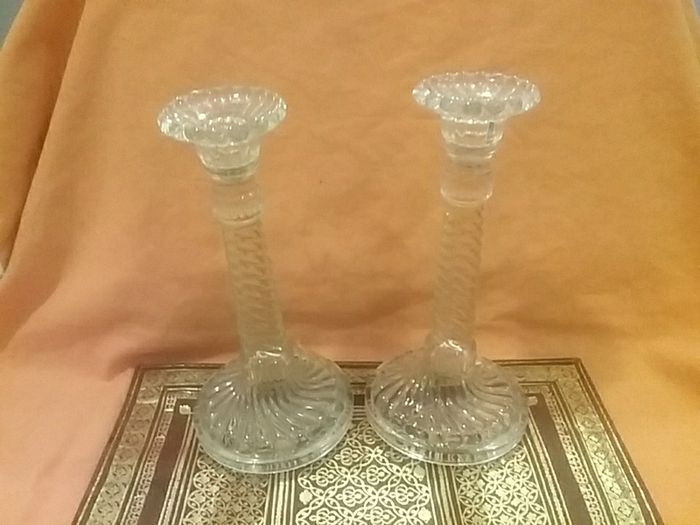 Glass candlesticks