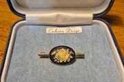 Vintage Cameo White Rose Brooch