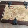 Vintage Style Wooden Map Chest Storage Trunk  Great Condition Image 9