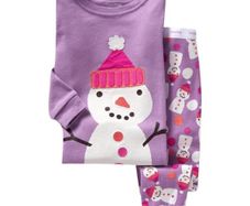 Happy Snowman Long Sleeved Pajamas