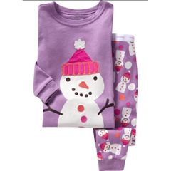 Happy Snowman Long Sleeved Pajamas
