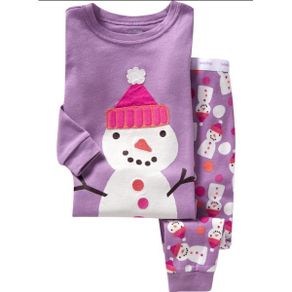 Happy Snowman Long Sleeved Pajamas