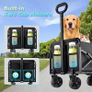 120L Festival Trolley, Beach Trolley Heavy Duty with Adjustable Handle Camping Trolley on Wheels, Foldable Utility Wagon Cart with 2 Cup Holders, Lightweight Pull Along Trolley, Shopping/Garden Image 8