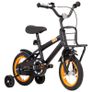 Kids Bike with Front Carrier 12 inch Black and Orange Image 2