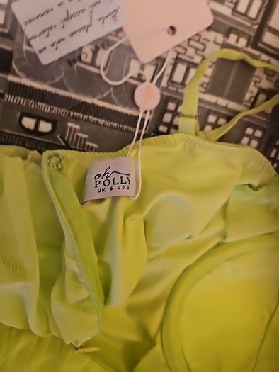 Oh polly lime green mini dresd