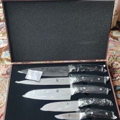 Kyoto Damascus 5pcs Knife Set Precision Damask Steel Blades