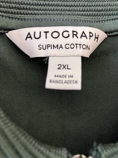 XXL Mens Dark Green Cotton Top by Autograph, Marks&Spencer