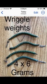 Salmon and trout anti snag wriggle weights 4 x 6 grams
