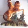 Pair of Staffordshire Figures Cowboy Cowgirl Horseback 19th Century Image 4