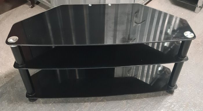 Black Glass TV / Media Stand  3 Tiers