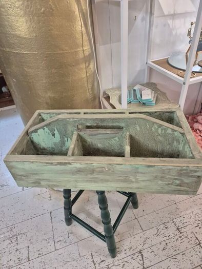 Vintage solid wood Tidy trough caddy