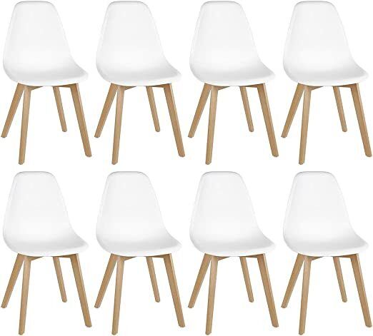 SALE SET OF 8 Dining Chairs with Solid Beech Wood Legs