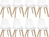 SALE SET OF 8 Dining Chairs with Solid Beech Wood Legs