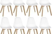 SALE SET OF 8 Dining Chairs with Solid Beech Wood Legs