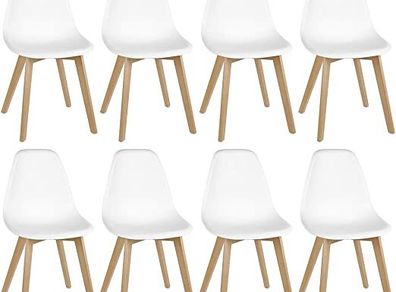 SALE SET OF 8 Dining Chairs with Solid Beech Wood Legs