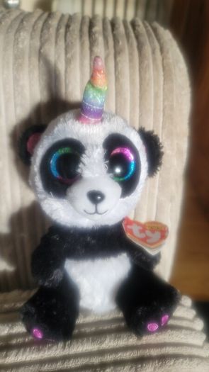 Rare Retired Ty Beanie Boos Paris the Panda 18cms 6" Plush Soft Toy and Gift Bag