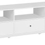 TV-Cabinet Lowboard for TVs up to 80 Inches, 178 cm Long, TV-Stand with 3 Drawers, 3 Open Compartments, 40 x 178 x 50 cm, Living Room, Steel Frame, White Image 2