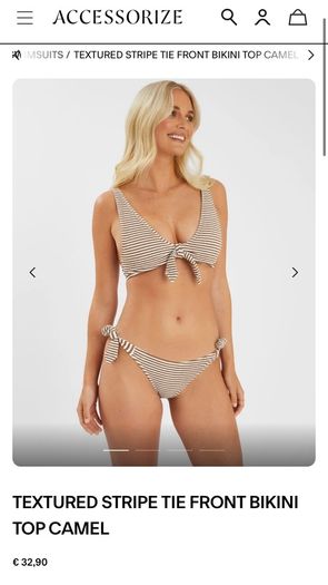 bikini two piece swim suit bathing suit blue stripe by Accessories size 12 new