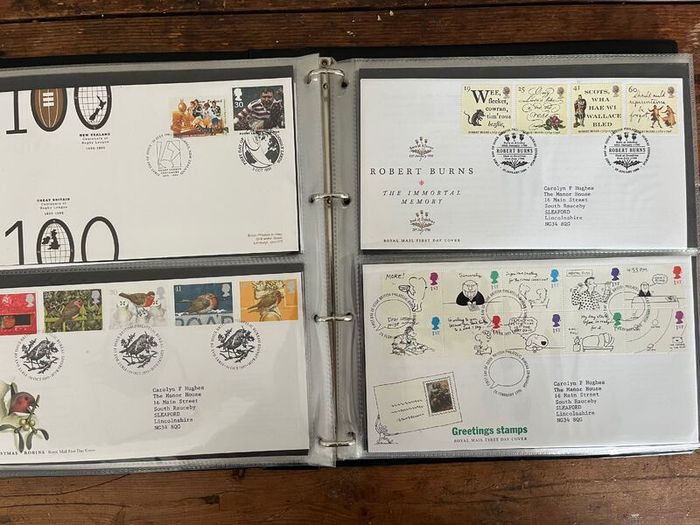 Collection of  78 UK First Day Cover stamps 1993 to 1998 in album