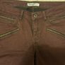 Zara Burgundy Skinny Biker Jeans Image 4