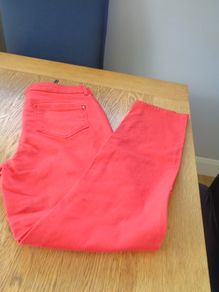 Ladies Red Straight Leg Jeans for Sale