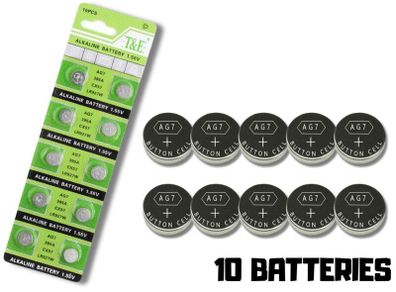 AG7 LR927 Button Battery 10 Pack Watch Calculator Toy Batteries