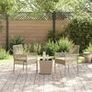 Garden Bistro Set 3 pcs Beige Poly rattan Image 2
